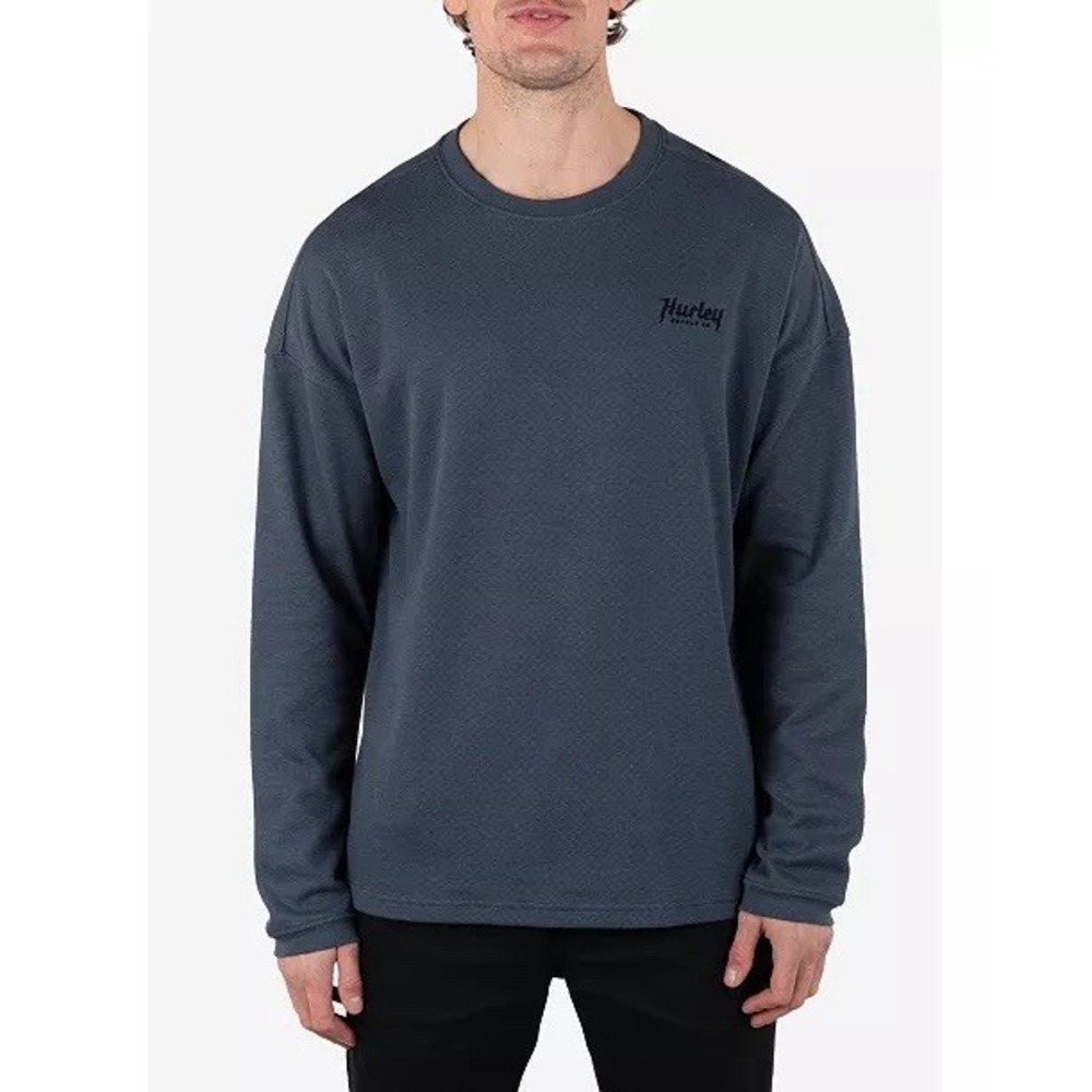 Hurley Men's Large Tradesman Thermal‎ Long Sleeve Shirt Navy Blue Pullover